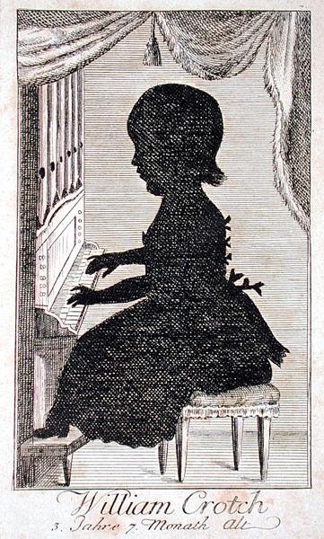 オルガンを弾くウィリアム・クロッチ（1775-1847）（エングレーヴィング） 作： German School
