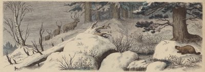 カナダの冬景色（彩色済み彫刻 作： German School