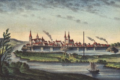 1546年、エルベ川沿いのクールザクセン州の州都ヴィッテンベルク 作： German School