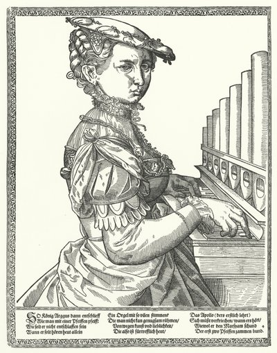 オルガンを弾く女性（彫刻 作： German School