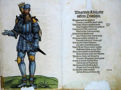 下級ドイツ人の王Wygewon、「ドイツ民族の最初の12人の古い王と王子の起源」より 作： German School
