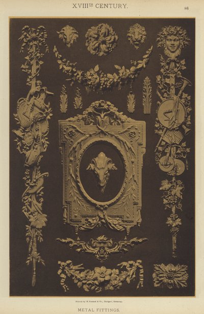 XVIIIth Century, Metal Fittings (colour litho) 作： German School