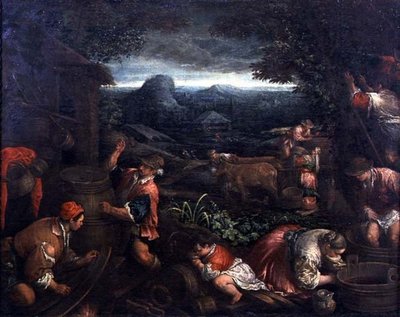 葡萄の収穫（油彩・キャンバス 作： Gerolamo Bassano