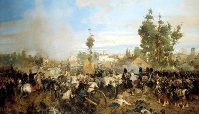 マゼンタの戦い。 Gerolamo (Girolamo) Indunoによる絵画 作： Gerolamo Induno
