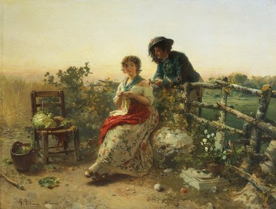 平時、ジェロラモ・インドゥノ作、1880年頃、木に油彩 作： Gerolamo Induno