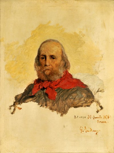ジュゼッペ・ガリバルディの肖像 1807-1882, 1860. 作： Gerolamo Induno
