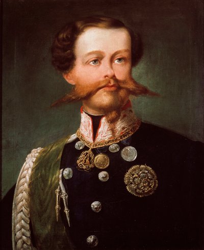 サヴォイア公ヴィットリオ・エマヌエル2世の肖像。 1848年（絵画） 作： Gerolamo Induno