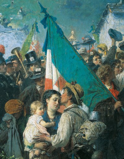 1866 年の徴集兵の出発、Gerolamo Induno 画 作： Gerolamo Induno