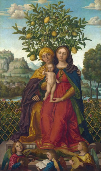 ジロラモ・ダイ・リブリ（1474-1555） 《聖母子と聖アンナ》 油彩・キャンバス 1510-1520年頃 ナショナル・ギャラリー（ロンドン） 158,1x94 作： Gerolamo dai Libri