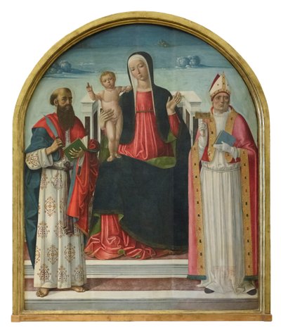 聖母子と聖バルトロメオ、聖ブレーズ 1510-15年頃（パネル） 作： Gerolamo di Benvenuto