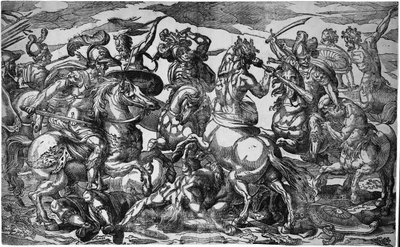 ラピスとケンタウロスの戦い、1600年頃 作： Geronima Cagnaccia Parasole