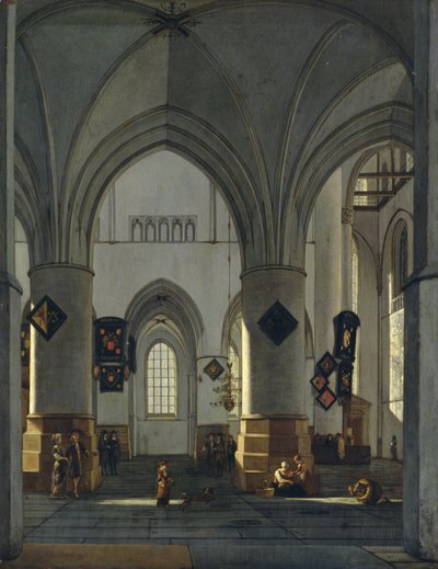 ハーレムの聖バーヴォ教会の内部ビュー 作： Gerrit Adriaensz Berckheyde