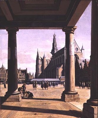 グルーテ・ケルクを中心としたハールレムの眺め 作： Gerrit Adriaensz Berckheyde