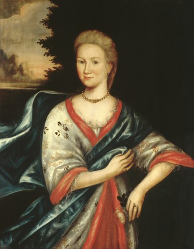 婦人の肖像、ca。 1710年。 作： Gerrit Duyckinck
