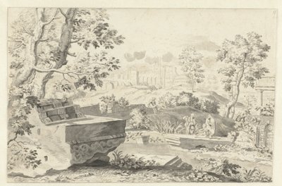 古代遺跡のある風景 作： Gerrit Grasdorp (possibly)