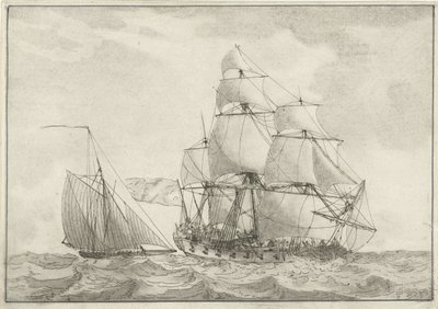 カッターとフリゲート艦 作： Gerrit Groenewegen