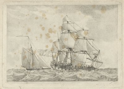カッターとフリゲート艦 作： Gerrit Groenewegen