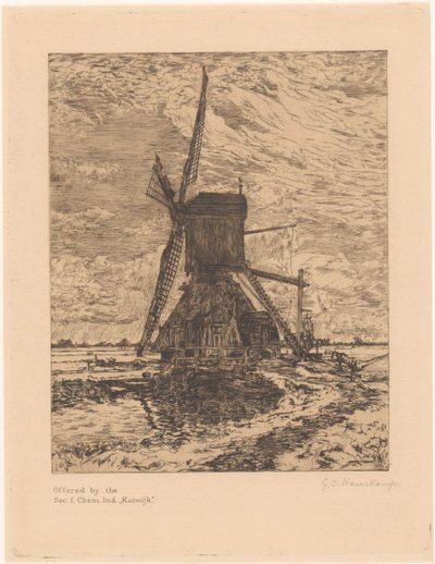 平地での製粉 作： Gerrit Haverkamp (signed by artist)