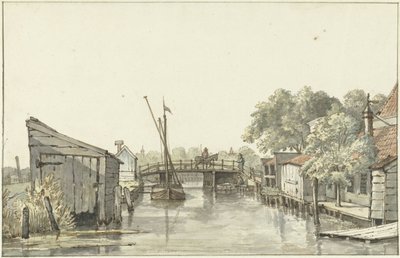 Schulpbrug の Ringdijk の眺め、アムステル川のユトレヒト側を望む 作： Gerrit Lamberts