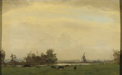 Spaarne の牧草地の風景 作： Gerrit Willem Dijsselhof