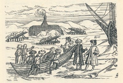 北極圏のバレンツ: 冬を越した小屋、1598 年、1912 年 作： Gerrit de Veer