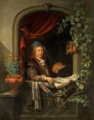 自画像、1665年頃 作： Gerrit Dou