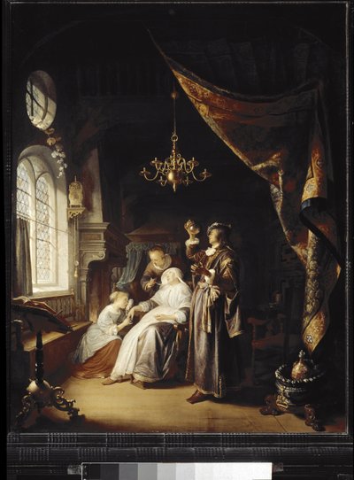 疎水性の女（木に油 作： Gerrit Dou