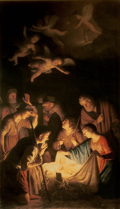 羊飼いの礼拝、1617 作： Gerrit van Honthorst