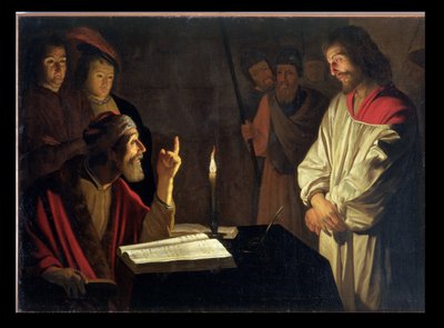 カイアファスの前のキリスト 作： Gerrit van Honthorst