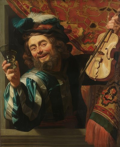 陽気なバイオリニスト。 1623年 作： Gerrit van Honthorst
