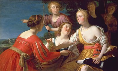 狩りの後休むダイアナ 作： Gerrit van Honthorst