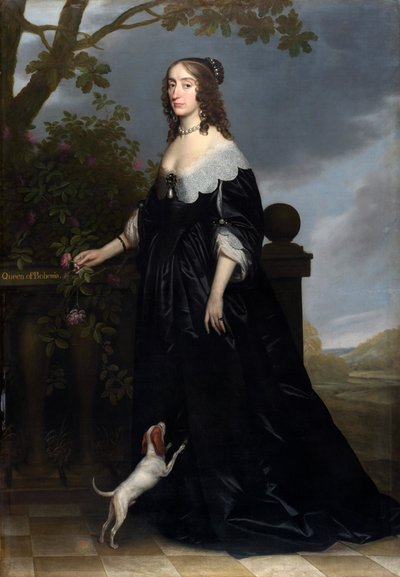 エリザベススチュアート1596-1662、ボヘミアの女王、1642年 作： Gerrit van Honthorst