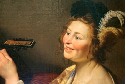 「リュート奏者」、1624 作： Gerrit van Honthorst