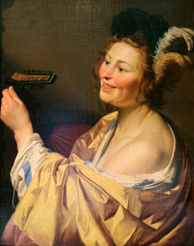 「リュート奏者」、1624 作： Gerrit van Honthorst