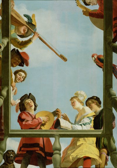 バルコニーのミュージカルグループ 作： Gerrit van Honthorst