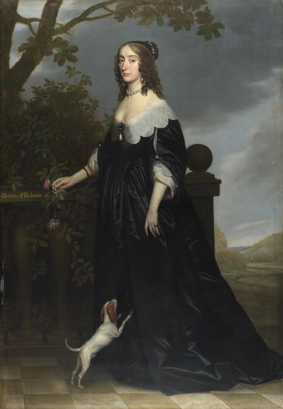 エリザベススチュアート（1596-1662）の肖像、ボヘミアの女王、選挙人パラティンフレデリック5世の妻、ジェームズ1世の娘、1642年 作： Gerrit van Honthorst