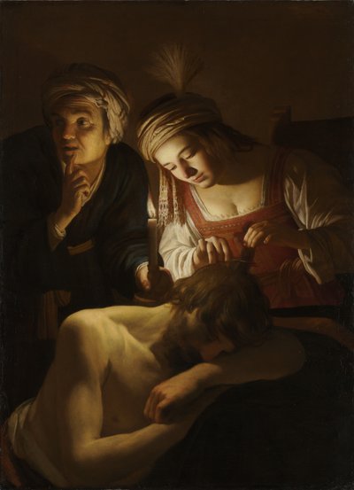 サムソンとデリラ、c。 1616年。 作： Gerrit van Honthorst