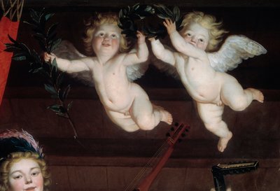 天使たちのディテール・コンサートゲリット・ファン・ホンソルスト（1590-1656）による絵画 1624日1,68x1,78 m 作： Gerrit van Honthorst