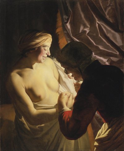 ノミ狩り、c。 1620 作： Gerrit van Honthorst