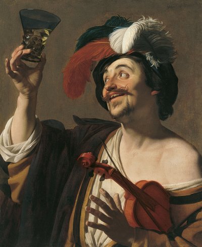 幸せなバイオリニスト 作： Gerrit van Honthorst