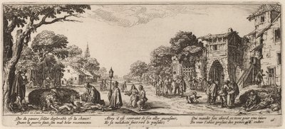 道端で瀕死の兵士 作： Gerrit van Schagen after Jacques Callot
