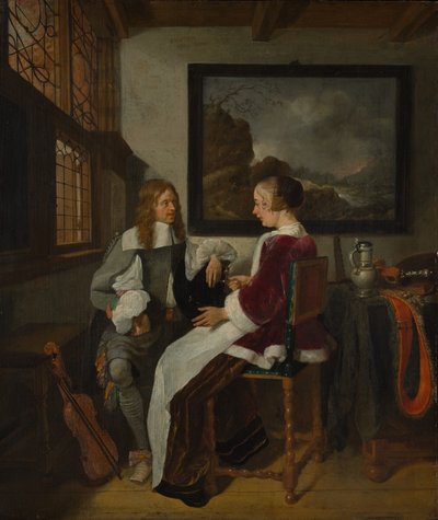 感傷的な会話、1660 年代初頭。 作： Gerritsz Quiringh van Brekelenkam