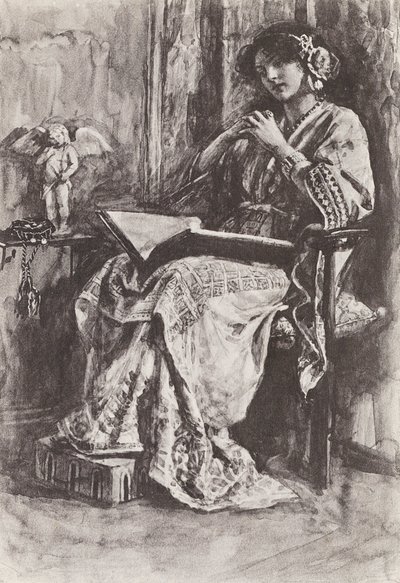 イングランドの覇者ヘレワードの物語』挿絵（リトグラフ） 作： Gertrude E. Demain (after) Hammond