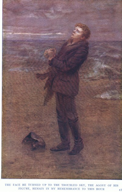 荒れた空に向けた彼の顔、その姿の苦悩は今も私の記憶に残っている 作： Gertrude E. Demain Hammond
