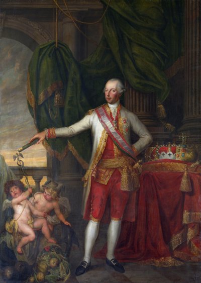 ロレーヌのジョゼフ、ローマ皇帝としてのジョセフ 2 世 - 皇帝ジョセフ 2 世 (1741-1790) の肖像 - ペリキ、ガートルード コーネリー マリー ド (1743-1825) - 18 世紀後半。 - キャンバスに油彩 - グルーニング美術館、ブルージュ 作： Gertrude de Pelichy