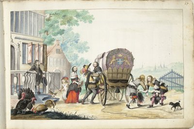 カントリーハウスに到着 作： Gesina ter Borch (signed by artist)