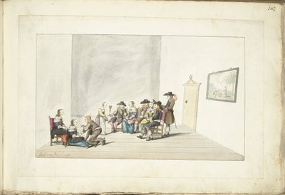 インテリアの 10 人の若者の会社 作： Gesina ter Borch (signed by artist)