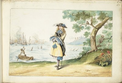 イギリスの海岸にあるモーゼス テル ボルヒ 作： Gesina ter Borch (signed by artist)