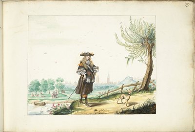 ズヴォレ郊外の田園地帯にあるモーゼス テル ボルヒ 作： Gesina ter Borch (signed by artist)