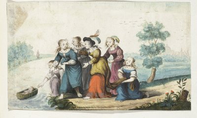 モーセが見つかる 作： Gesina ter Borch (signed by artist)